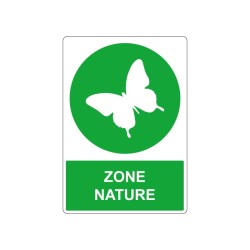 Panneau indiquant une zone de nature papillon en PVC, alu Dibond ou adhésif
