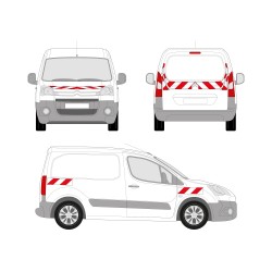 Kit de balisage pour véhicules - sticker bandes de sécurité réfléchissantes Citröen Berlingo Hayon 2015-2018