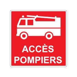 Panneau carré de sécurité indication accès pompier signalisation en PVC, adhésif ou alu Dibond