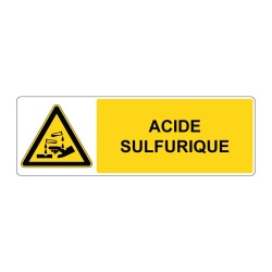 Panneau danger rectangle W023 - Acide sulfurique en adhésif, pvc ou alu dibond