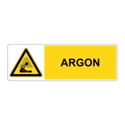 Panneau danger rectangle W041 - Argon en adhésif, pvc ou alu dibond