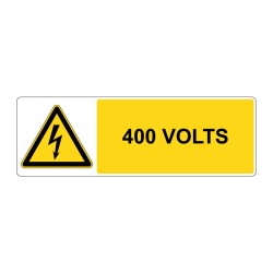 Panneau danger rectangle W012 - Voltage en adhésif, pvc ou alu dibond