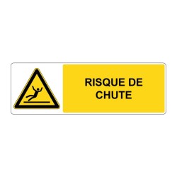 Panneau W011 danger rectangle - Risque de chute en adhésif, pvc ou alu dibond