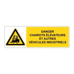 Panneau W015 danger rectangle - Chariots élévateurs et véhicules industriels en adhésif, pvc ou alu dibond
