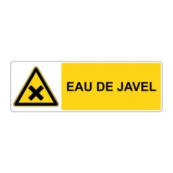 Panneau danger rectangle - eau de javel en adhésif, pvc ou alu dibond