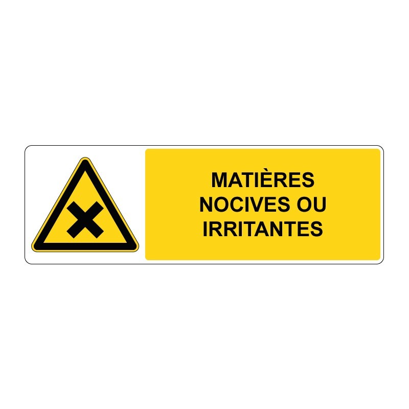 Panneau danger rectangle - Matières nocives en adhésif, pvc ou alu dibond