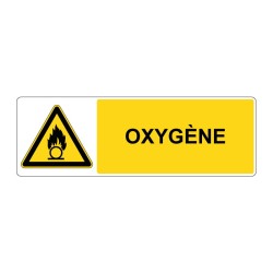 Panneau W028 danger rectangle - Oxygène en adhésif, pvc ou alu dibond