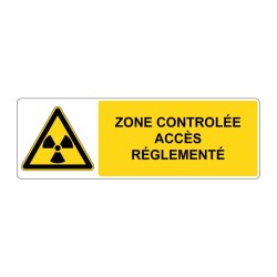 Panneau W003 danger rectangle - Matières radioactives en adhésif, pvc ou alu dibond