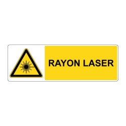 Panneau W004 danger rectangle - Rayon laser en adhésif, pvc ou alu dibond