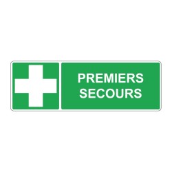 Panneau E003 secours rectangle - Premier secours en adhésif, pvc ou alu dibond