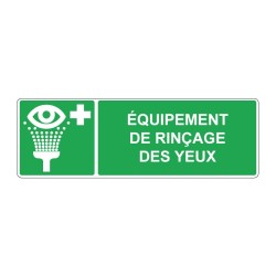 Panneau E011 secours rectangle - Équipement rinçage des yeux en adhésif, pvc ou alu dibond