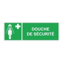 Panneau E012 secours rectangle - Douche de sécurité en adhésif, pvc ou alu dibond
