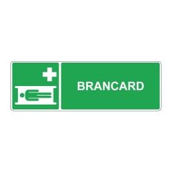 Panneau E013 secours rectangle - Brancard en adhésif, pvc ou alu dibond