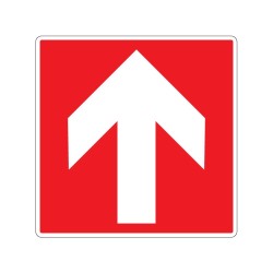 Panneau carré de sécurité Incendie flèche vers le haut  signalisation en PVC, adhésif ou alu Dibond