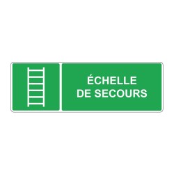 Panneau E059 secours rectangle - Échelle de secours en adhésif, pvc ou alu dibond