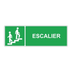 Panneau secours rectangle - Escalier en adhésif, pvc ou alu dibond