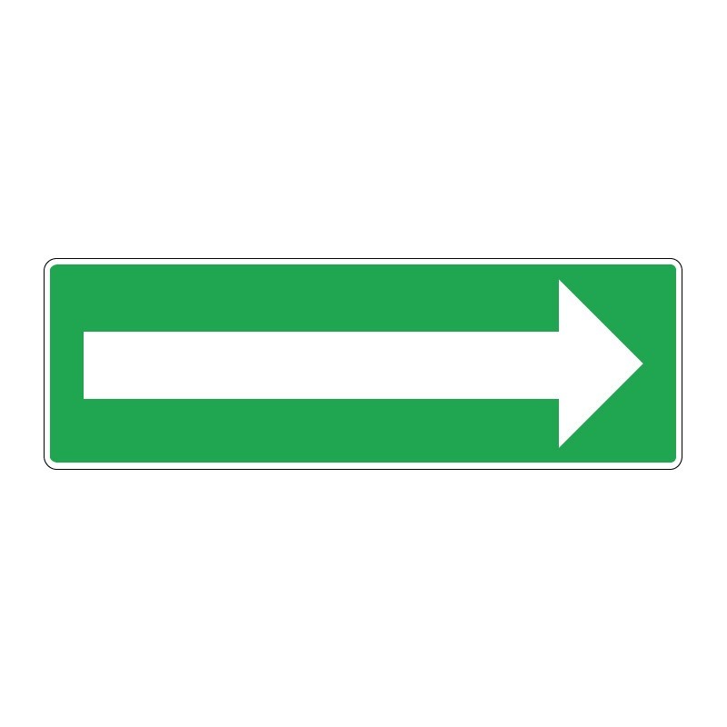 Panneau secours rectangle - Flèche directionnelle d'évacuation en adhésif, pvc ou alu dibond