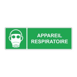 Panneau secours rectangle - Appareil respiratoire en adhésif, pvc ou alu dibond