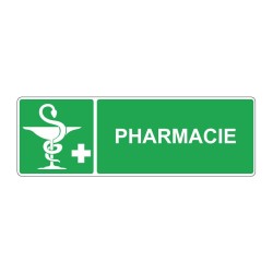 Panneau secours rectangle - Pharmacie en adhésif, pvc ou alu dibond