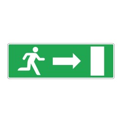 Panneau secours rectangle - Issue de secours flèche en adhésif, pvc ou alu dibond