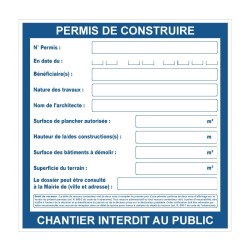 Panneau de chantier carré - Permis de construire