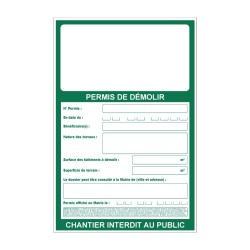 Panneau de chantier rectangle - Permis de construire