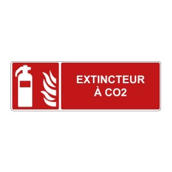 Panneau F001 incendie rectangle - extincteur à CO2 en adhésif, pvc ou alu dibond