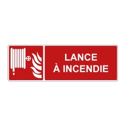Panneau F002 incendie rectangle - Lance à incendie en adhésif, pvc ou alu dibond