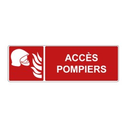 Panneau F004b incendie rectangle - accès pompier en adhésif, pvc ou alu dibond