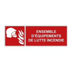 Panneau F004b incendie rectangle - Ensemble d'équipements de lutte incendie en adhésif, pvc ou alu dibond