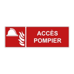 Panneau F004 incendie rectangle - accès pompier en adhésif, pvc ou alu dibond