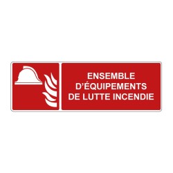 Panneau F004 incendie rectangle - Ensemble d'équipements de lutte incendie en adhésif, pvc ou alu dibond