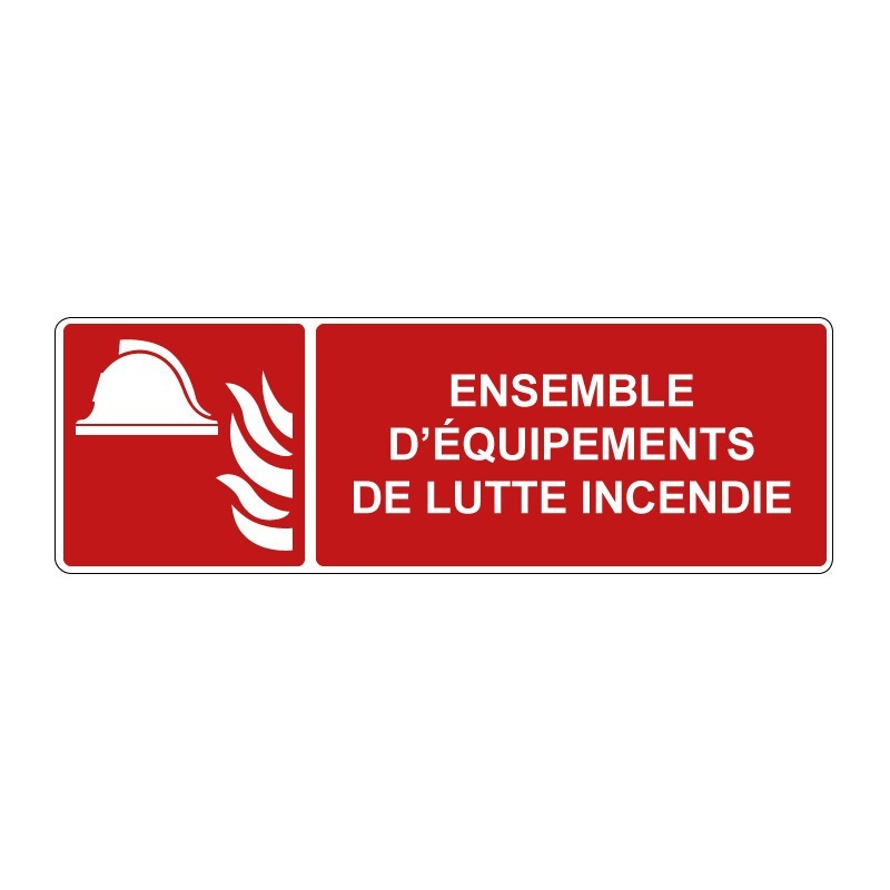 Panneau F004 incendie rectangle - Ensemble d'équipements de lutte incendie en adhésif, pvc ou alu dibond