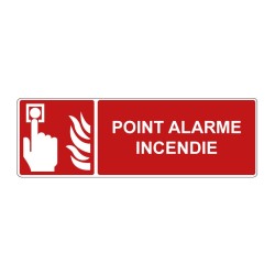 Panneau F005 incendie rectangle - point alarme incendie en adhésif, pvc ou alu dibond