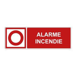 Panneau incendie rectangle - alarme incendie en adhésif, pvc ou alu dibond
