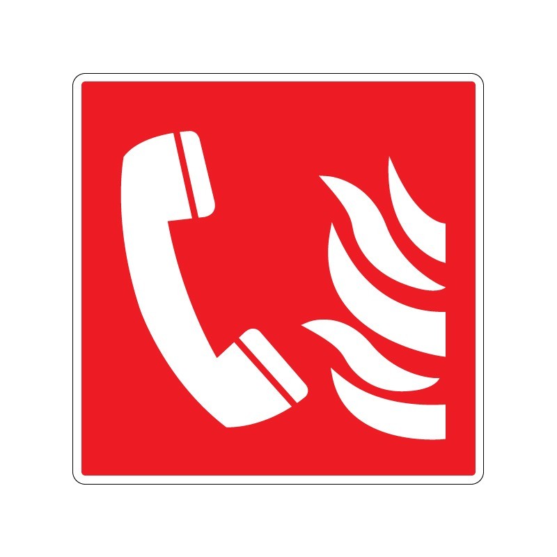 Panneau F006 carré de sécurité indication téléphone de secours incendie signalisation en PVC, adhésif ou alu Dibond