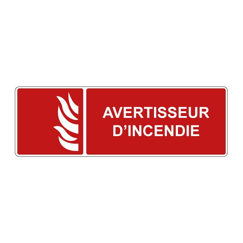 Panneau incendie rectangle - avertisseur d'incendie en adhésif, pvc ou alu dibond