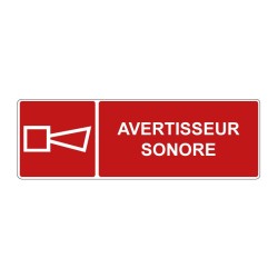 Panneau incendie rectangle - avertisseur sonore en adhésif, pvc ou alu dibond