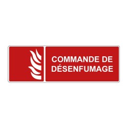 Panneau incendie rectangle - commande de désenfumage en adhésif, pvc ou alu dibond