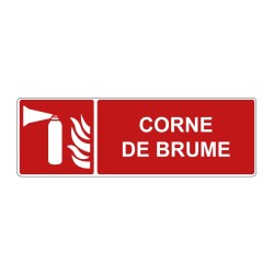 Panneau incendie rectangle - corne de brume en adhésif, pvc ou alu dibond