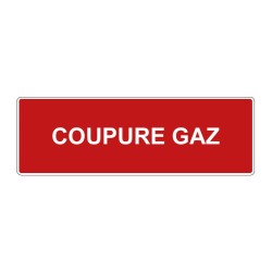 Panneau incendie rectangle - coupure gaz en adhésif, pvc ou alu dibond
