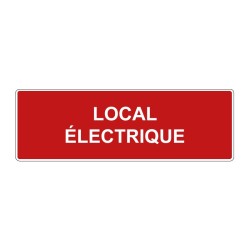 Panneau incendie rectangle - local électrique en adhésif, pvc ou alu dibond