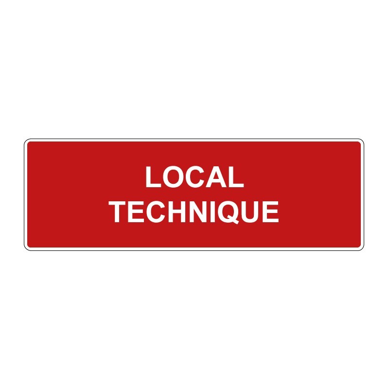 Panneau incendie rectangle - local technique en adhésif, pvc ou alu dibond