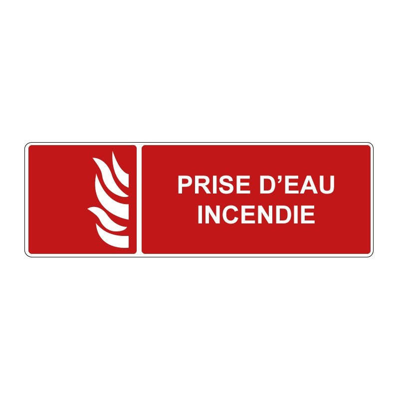 Panneau incendie rectangle - Prise d'eau incendie en adhésif, pvc ou alu dibond