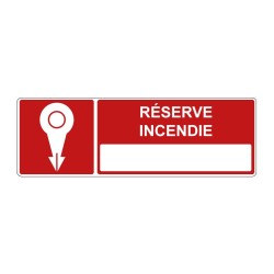 Panneau incendie rectangle - Réserve incendie en adhésif, pvc ou alu dibond