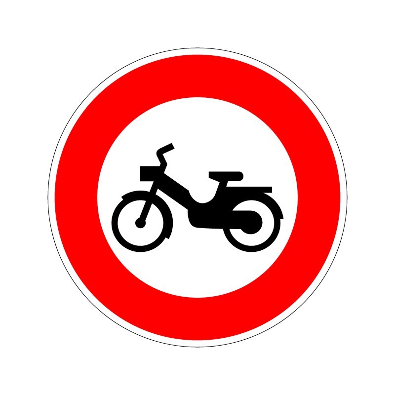 Panneau de signalisation routière d'interdiction B9g - Accès interdit aux cyclomoteurs