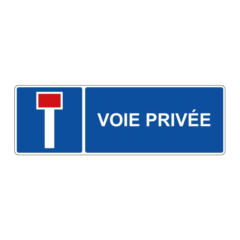 Panneau rectangle - voie privée en adhésif, pvc ou alu dibond