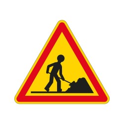 Panneau Ak5 triangle de travaux de signalisation en PVC, adhésif ou alu Dibond