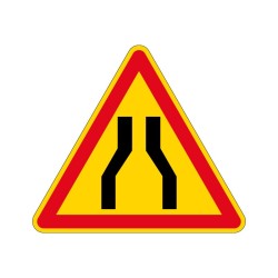 Panneau Ak3 triangle de rétrécissement de voie temporaire de signalisation en PVC, adhésif ou alu Dibond