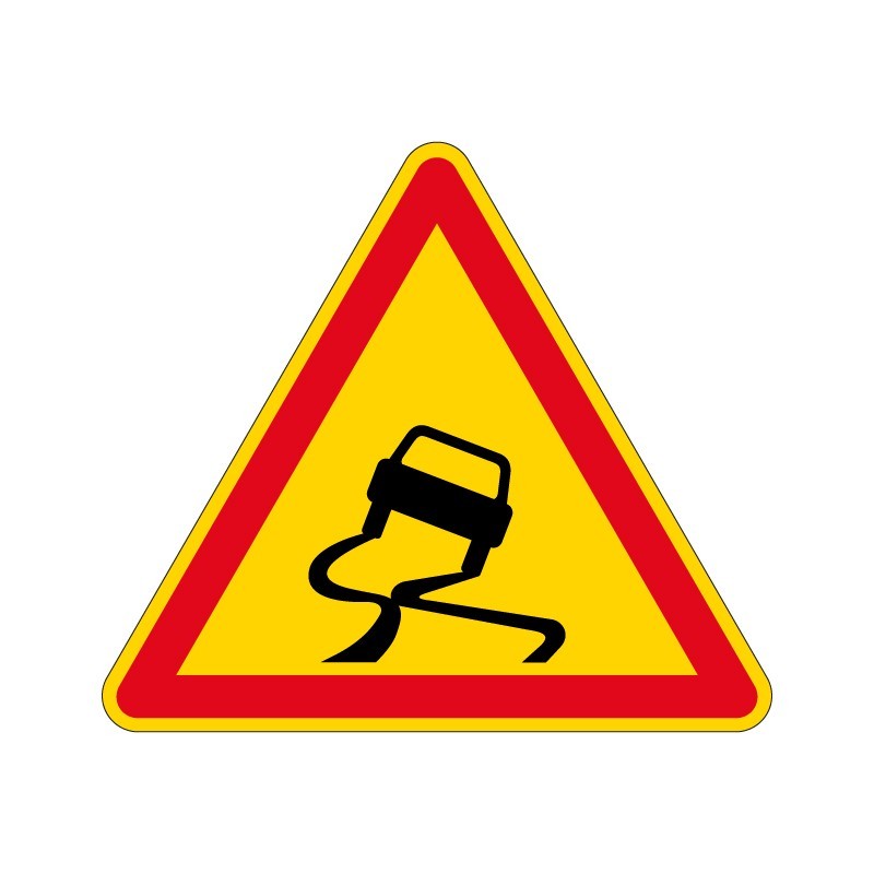 Panneau Ak4 chaussée glissante temporaire de signalisation en PVC, adhésif ou alu Dibond